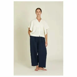 Outlet Black Crane Top Origami Lin | Crème