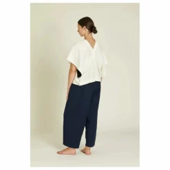 Outlet Black Crane Top Origami Lin | Crème