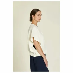 Outlet Black Crane Top Origami Lin | Crème