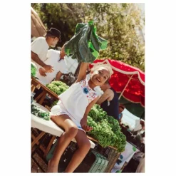 Discount Louise Misha Top Solenia Gaze de Coton Bio | Blanc