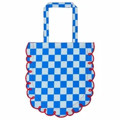 Bitossi Tote Bag en coton vichy Dama Azzurro ||Femme Cabas