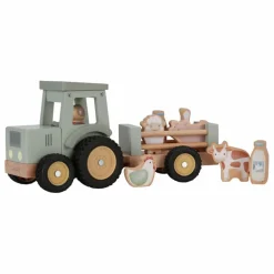Little Dutch Tracteur avec remorque en bois FSC - Little Farm| Garages, Circuits