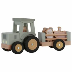 Little Dutch Tracteur avec remorque en bois FSC - Little Farm| Garages, Circuits