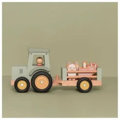 Little Dutch Tracteur avec remorque en bois FSC - Little Farm| Garages, Circuits