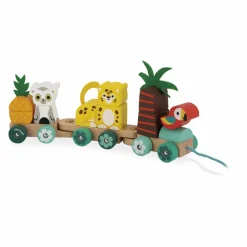 Janod Train Tropical à tirer| Jouets D'Éveil|Jouets D'Éveil