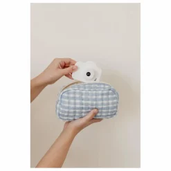 Soft Spot Trousse de maquillage Cottage en coton bio | Bleu