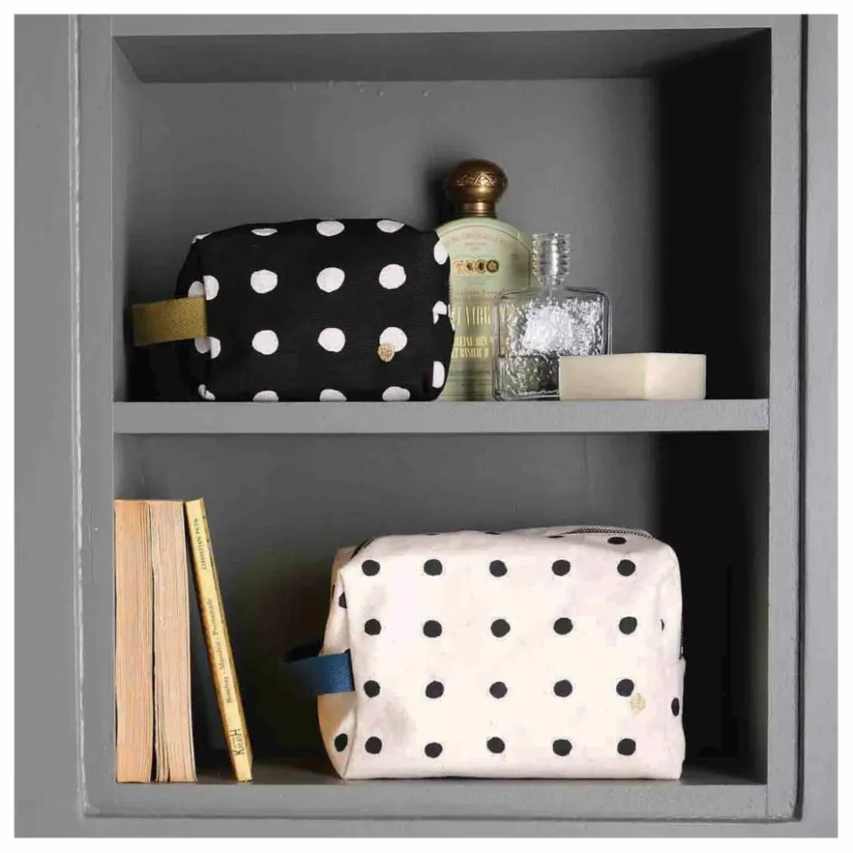 Homme/Femme La cerise sur le gâteau Voyage, Outdoor|Soins, Wellness*Trousse de toilette à pois en coton bio Mia |
