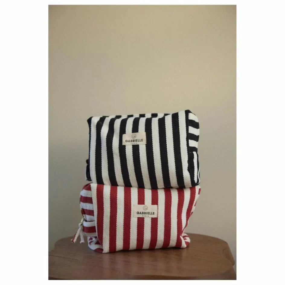 Gabrielle Paris Trousse de toilette à rayures | Rouge
