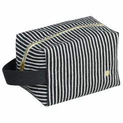 La cerise sur le gâteau Trousse de toilette Cube rayée en coton bio Basile ||Homme/Femme Voyage, Outdoor|Soins, Wellness