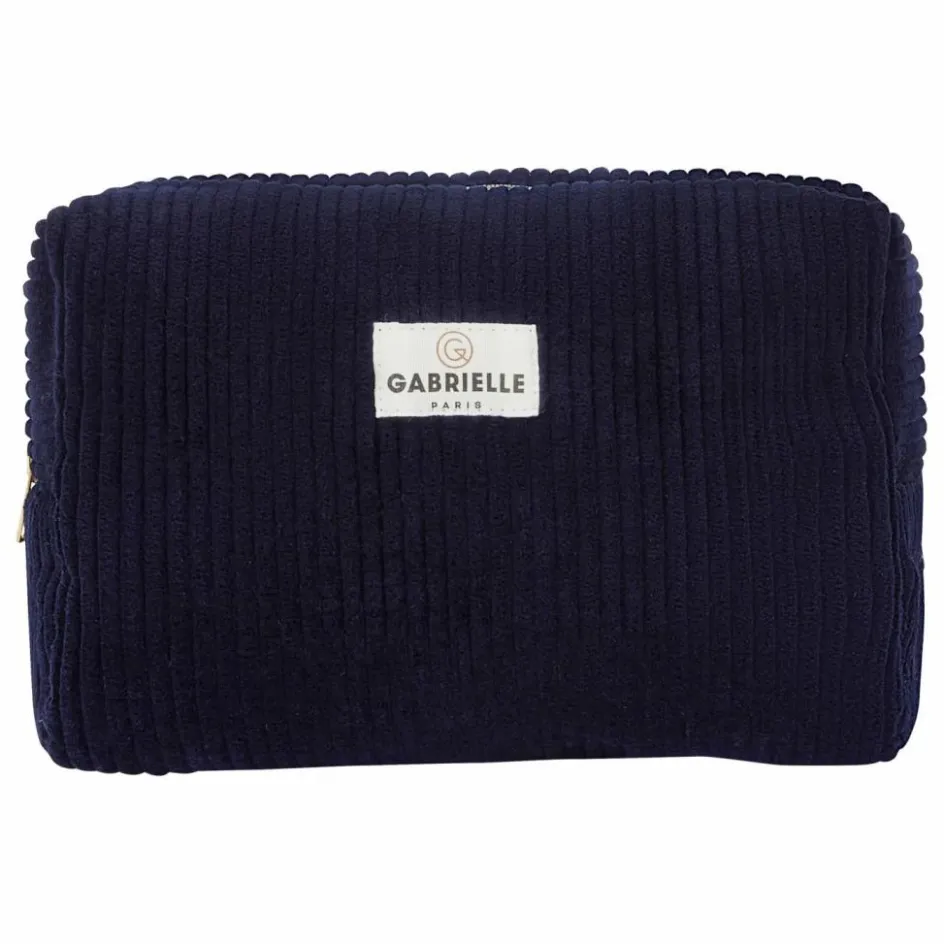 Hot Gabrielle Paris Trousse de toilette en velours côtelé | Bleu marine