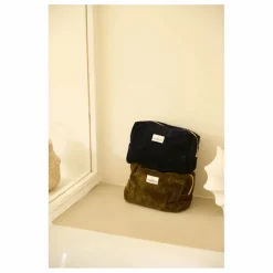 Hot Gabrielle Paris Trousse de toilette en velours côtelé | Bleu marine