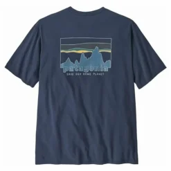 Hot Patagonia T-shirt 73 Skyline Coton Bio | Bleu marine