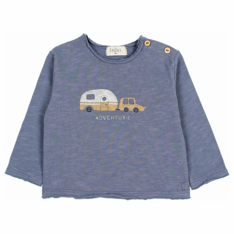 Outlet Búho T-shirt Adventure Coton Bio | Bleu gris