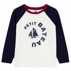 Clearance Petit Bateau T-shirt Baseball Coton Bio | Ecru
