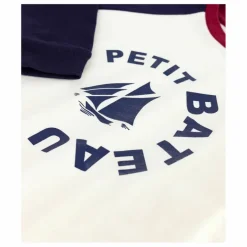 Clearance Petit Bateau T-shirt Baseball Coton Bio | Ecru