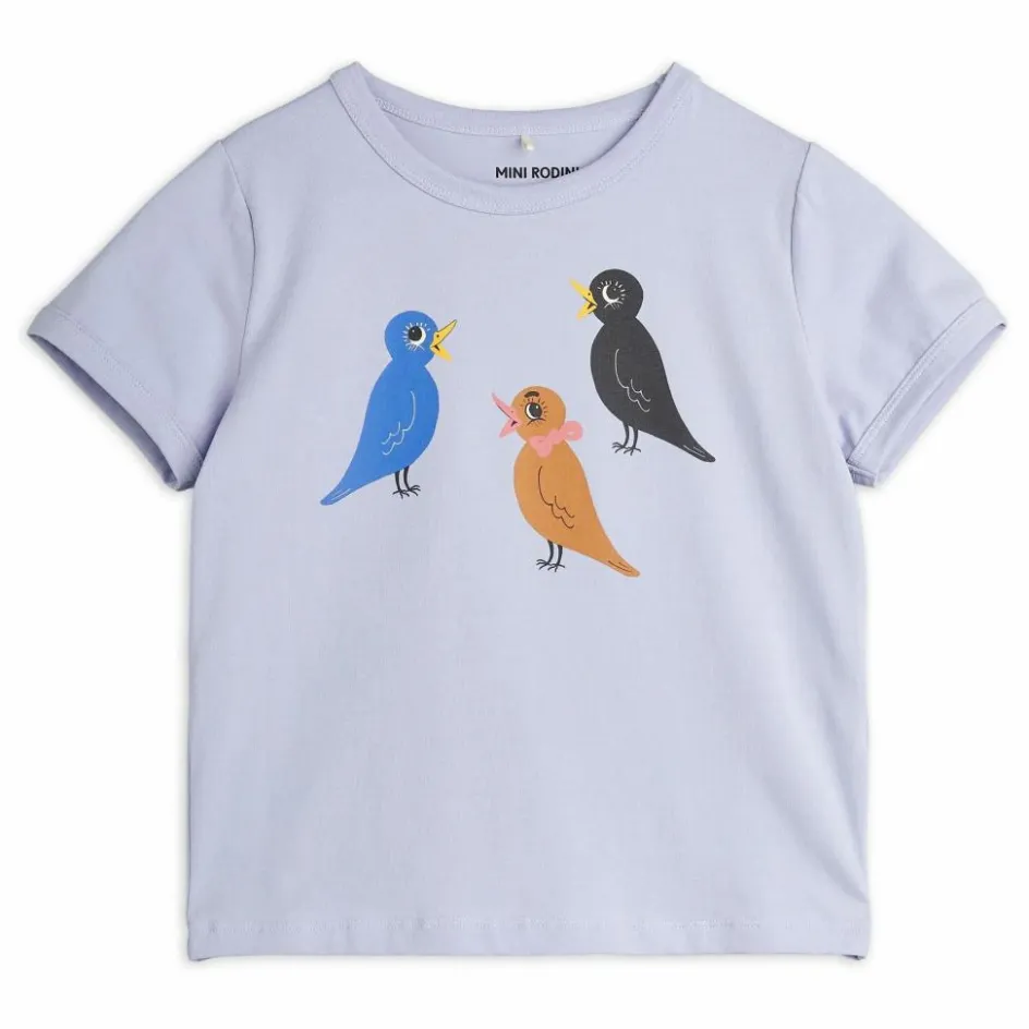 Mini Rodini T-shirt Bird Coton Bio | Lilas|Enfant Blouses, T-Shirts|Blouses, T-Shirts