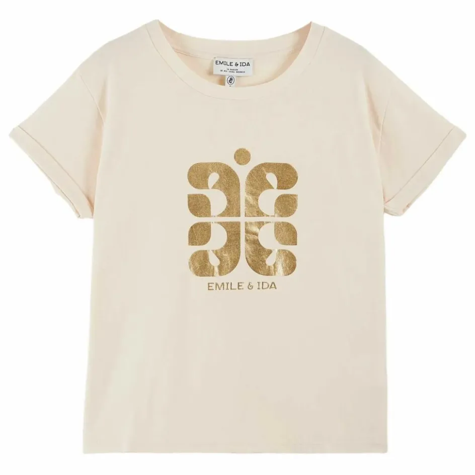 Sale Emile et Ida T-shirt Boris Coton Bio | Crème