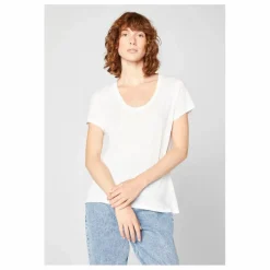 Discount American Vintage T-shirt Col U Jacksonville | Blanc