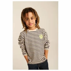 Sale Tumble N'Dry T-shirt Concrete Rayé Coton Bio | Bleu nuit