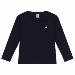Sale Petit Bateau T-shirt Côte Uni | Bleu marine