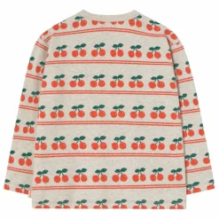 Outlet Tinycottons T-shirt Côtelé Cerises Coton Bio | Crème