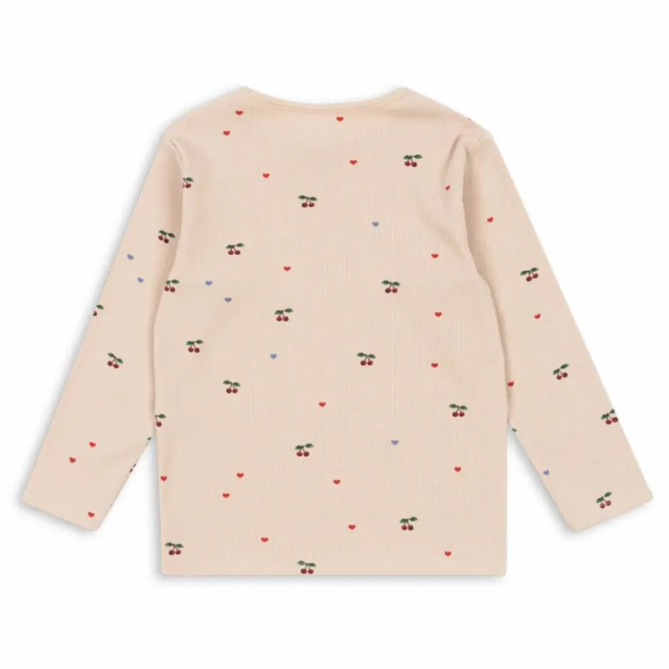 Sale Konges Sløjd T-shirt Côtelé Ella Cerises Coton Bio | Vieux Rose