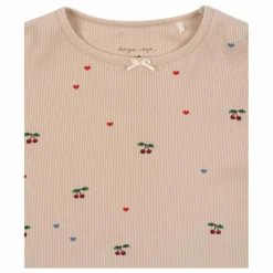 Sale Konges Sløjd T-shirt Côtelé Ella Cerises Coton Bio | Vieux Rose