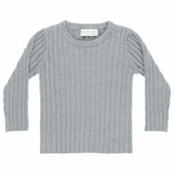 Online Rylee + Cru T-shirt Côtelé Maille | Bleu gris