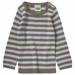 Outlet FUB T-Shirt Côtelé Marinère Maille Extra Fine Laine Mérinos | Noisette