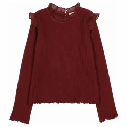 Búho T-shirt Côtelé Volants ||Enfant Blouses, T-Shirts