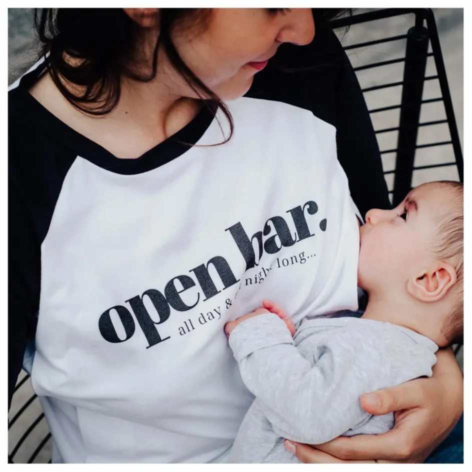 Tajinebanane T-Shirt d'allaitement Open bar | Blanc