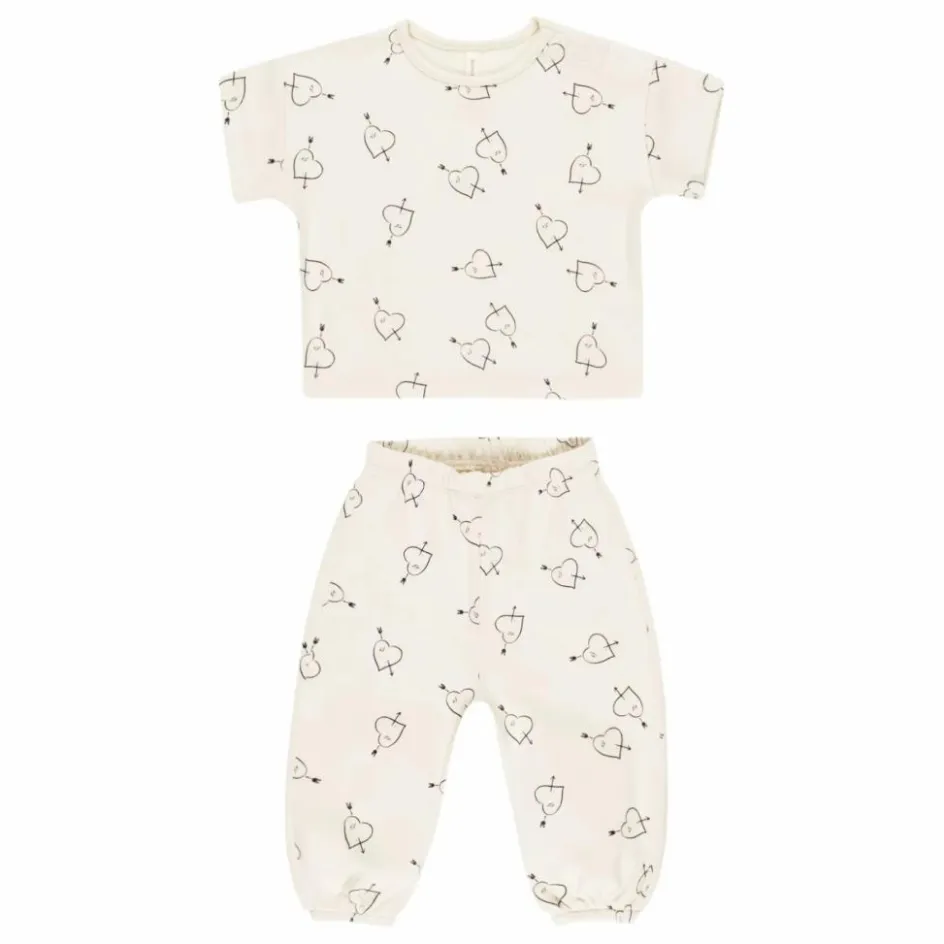 Quincy Mae T-shirt et Pantalon Cœurs ||Enfant Combinaisons|Bodies, Combinaisons