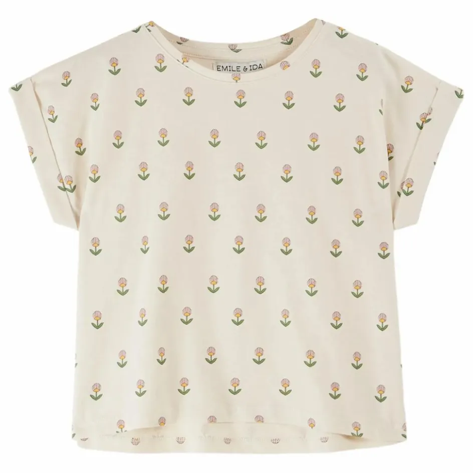 Hot T-Shirt Fleurs Douce Coton Bio | Enfant Blouses, T-Shirts|Blouses, T-Shirts