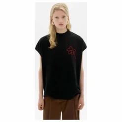 Clearance Thinking Mu T-shirt Flower Cord Volta Coton Bio | Noir