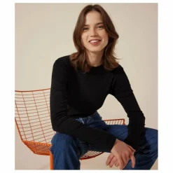Petit Bateau T-shirt l'Iconique Manches Longues - Collection Femme | Noir