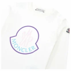 Online Moncler T-shirt Manches Longues Logo | Ecru