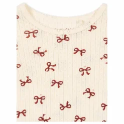 Sale Konges Sløjd T-shirt Minnie Nœuds Pointelle Coton Bio | Beige