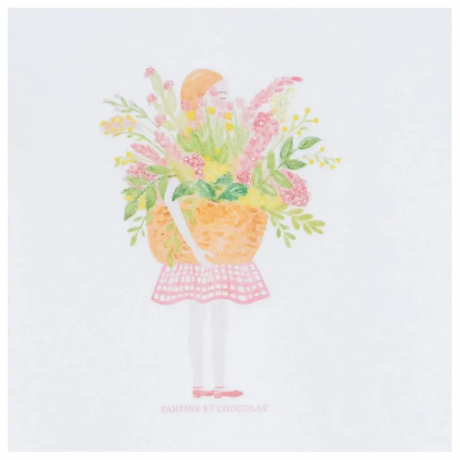 Sale Tartine et Chocolat T-shirt Perles Bouquet de Fleurs | Jaune