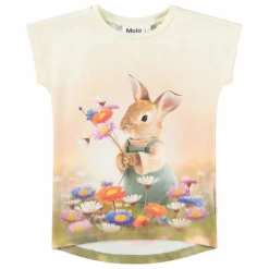 Molo T-shirt Ragnhilde Bunny Rabbit Coton Bio | Beige