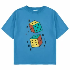 Clearance Bobo Choses T-shirt Roll The Dice Coton Bio | Bleu
