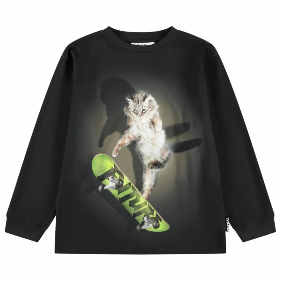 Outlet Molo T-shirt Rube Skate Cat Coton Bio | Noir