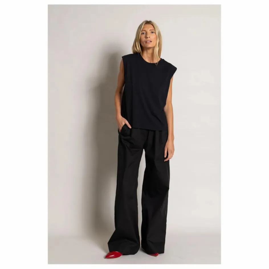 Clearance Smallable Woman T-shirt Sans Manches Freja Coton Bio | Noir