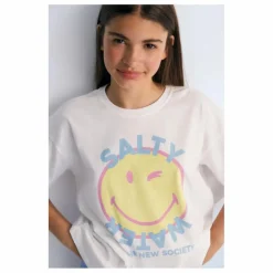 Best the new society T-shirt Smiley | Blanc
