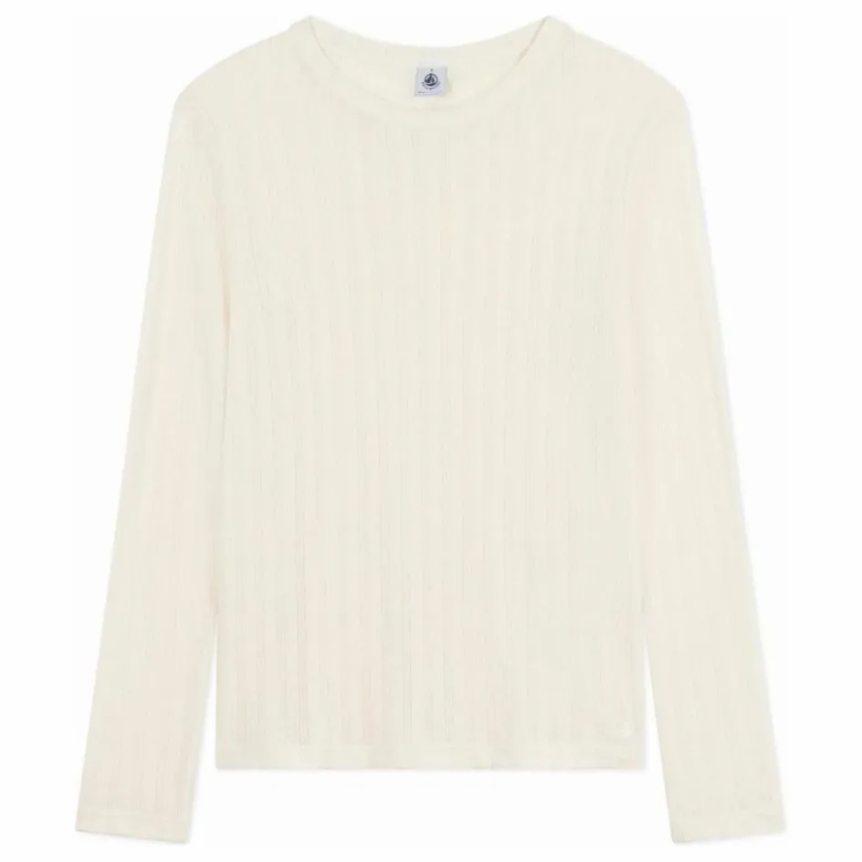Petit Bateau T-shirt Uni Pointelle Coton Bio ||Femme Tee-Shirts, Polos