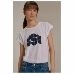 Outlet Soeur T-shirt Valentina Coton Bio et Lin | Blanc