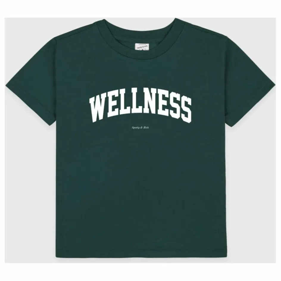 Outlet Sporty & Rich T-shirt Wellness Ivy Coton Recyclé | Vert foncé