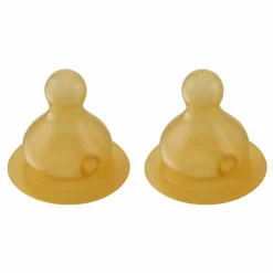 Hevea Tétines en caoutchouc débit lent - Lot de 2 Naturel