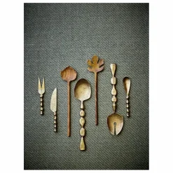 New Bloomingville Ustensiles à fromage Haolin - Set de 3 | Laiton