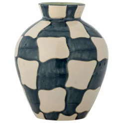 Best Bloomingville Vase Check en grès | Bleu