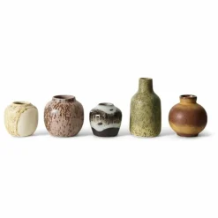 HKliving Vases en grès - Set de 5 || Vases, Objets Déco